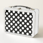 Lunch Box Pois noirs et blancs, Motif Polka (Devant)