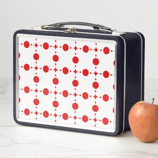 Lunch Box Pois rouges, Motif à points polka, points, pointil (En situation)