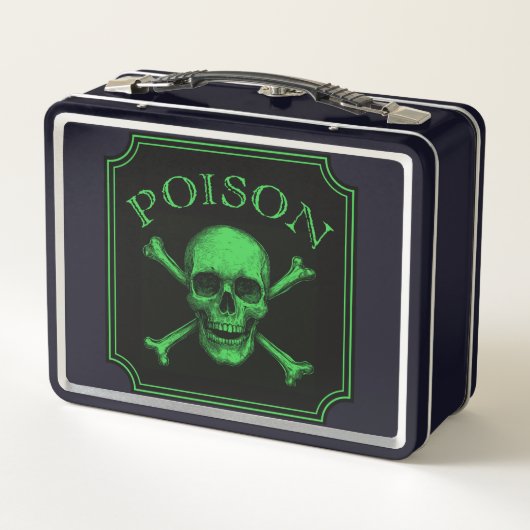 Lunch Box Poison Crâne et os croisés Halloween Design Imprim (Dos)