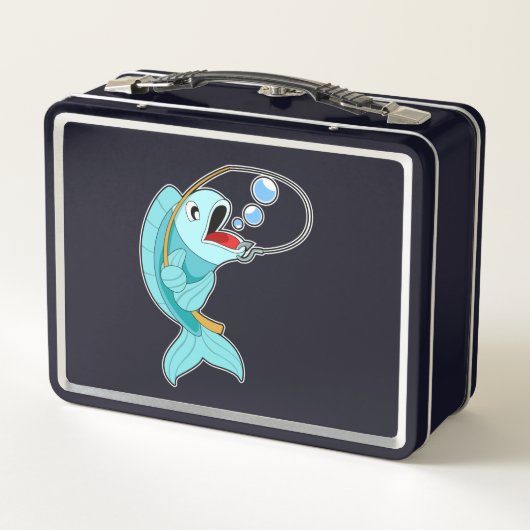 Lunch Box Poisson avec canne à pêche (Dos)