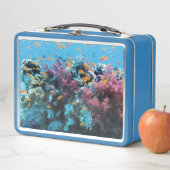 Lunch Box Poisson orange tropical et corail rose (En situation)