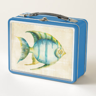 Lunch Box Poissons bleus et jaunes d'aquarium