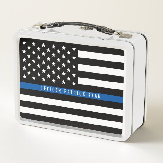 Lunch Box Police Mince Blue Line American Flag Ajouter un no (Dos)