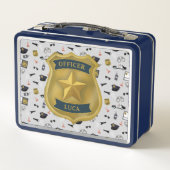 Lunch Box Police Themed Policeman Cop Officer Name (Dos)