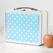 Lunch Box Polka blanche croise sur bleu bébé (En situation)
