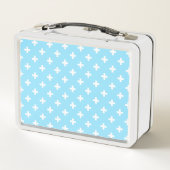 Lunch Box Polka blanche croise sur bleu bébé (Dos)