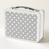 Lunch Box Polka blanche croise sur gris (Dos)
