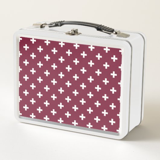 Lunch Box Polka blanche croise sur mûrier (Devant)