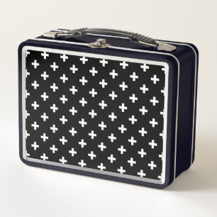 Lunch Box Polka blanche croise sur noir