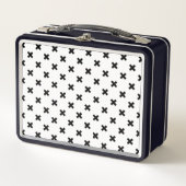 Lunch Box Polka noire croise sur blanc (Devant)