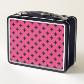Lunch Box Polka noire croise sur fuchsia (Dos)