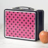 Lunch Box Polka noire croise sur fuchsia (En situation)