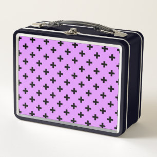 Lunch Box Polka noire croise sur lilas