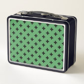 Lunch Box Polka noire croise sur vert (Dos)