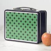 Lunch Box Polka noire croise sur vert (En situation)