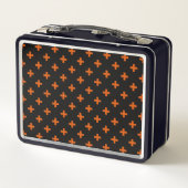Lunch Box Polka orange croise sur noir (Dos)