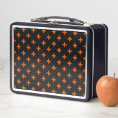 Lunch Box Polka orange croise sur noir (En situation)