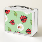 Lunch Box Polka rouge mignon point Ladybug Fleur de margueri (Dos)