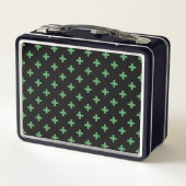 Lunch Box Polka verte croise sur noir (Dos)