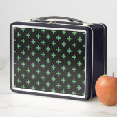 Lunch Box Polka verte croise sur noir (En situation)