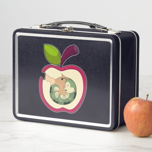 Lunch Box Pomme à bec à chenille (En situation)