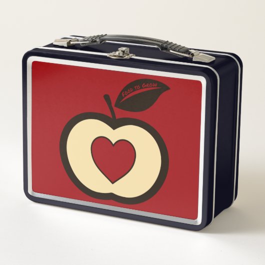 Lunch Box Pomme Noire + Coeur Rouge Logo Alimentation à Croî (Devant)