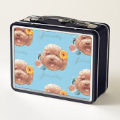 Lunch Box Poodle de jouet avec Fleur et Illustration télépho (Dos)