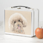 Lunch Box Poodle Miniature Toy Apricot Crème Chien Brown Art (En situation)
