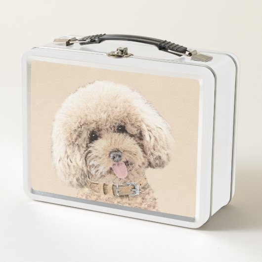 Lunch Box Poodle Miniature Toy Apricot Crème Chien Brown Art (Devant)