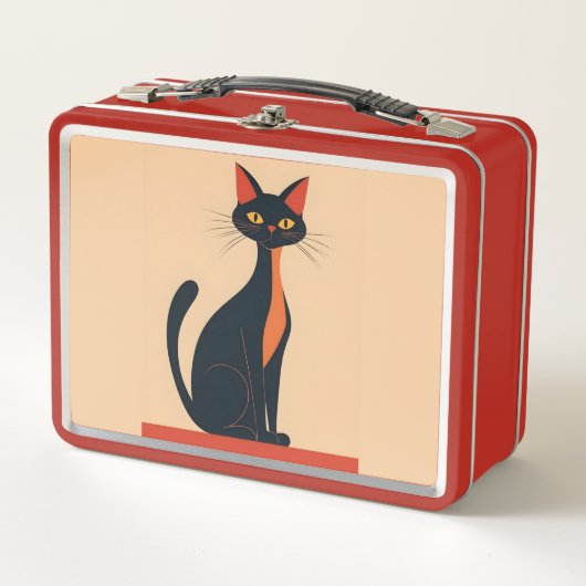 Lunch Box Pop Art Black Cat Kid ou Adulte (Devant)