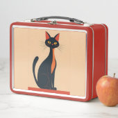 Lunch Box Pop Art Black Cat Kid ou Adulte (En situation)
