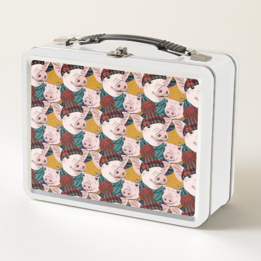 Lunch Box Porcs avec le motif de casquettes (Devant)
