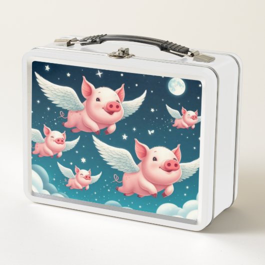 Lunch Box Porcs volants mignons en gros plan dans le ciel ét (Devant)