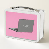 Lunch Box Portable gris avec logo d'oiseau (Dos)