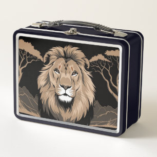 Lunch Box Portrait de lion vintage