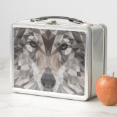 Lunch Box Portrait géométrique Wolf Lone (En situation)