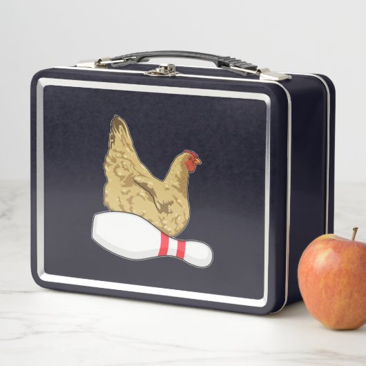 Lunch Box Poulet au Bowling avec épingle de Bowling (En situation)