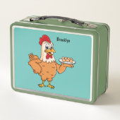 Lunch Box Poulet avec oeufs sur plaque de dessin animé (Dos)