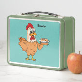 Lunch Box Poulet avec oeufs sur plaque de dessin animé (En situation)