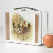 Lunch Box Poulets de la ferme d'art vintage (En situation)