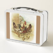 Lunch Box Poulets de la ferme d'art vintage (Dos)