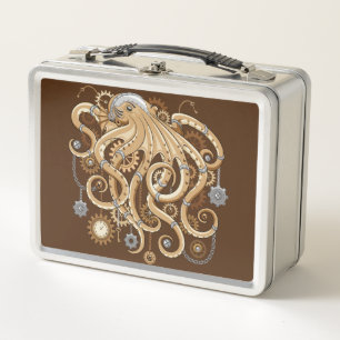 Lunch Box Poulpe Steampunk Rétro Fantastique Mécanique