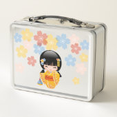 Lunch Box Poupée d'été Kokeshi - Kimono Jaune Geisha Girl (Dos)