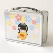 Lunch Box Poupée d'été Kokeshi - Kimono Jaune Geisha Girl (Devant)