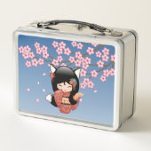 Lunch Box Poupée Kitsune Kokeshi - Black Fox Geisha Girl (Dos)