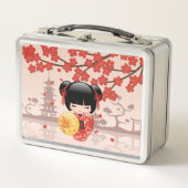 Lunch Box Poupée rouge Sakura Kokeshi - Geisha japonais (Devant)