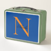 Lunch Box Premier monogramme manuscrit propre nom Deep Blue (Devant)