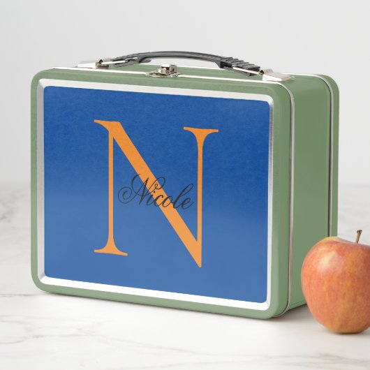 Lunch Box Premier monogramme manuscrit propre nom Deep Blue (En situation)