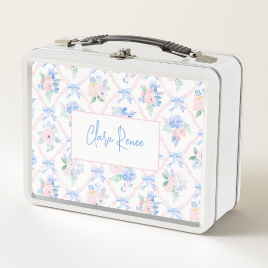 Lunch Box Preppy Poireaux fleuris personnalisés (Devant)