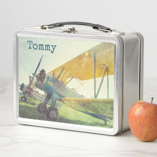 Lunch Box Prévol des avions anciens Biplanes Personnalisé (En situation)